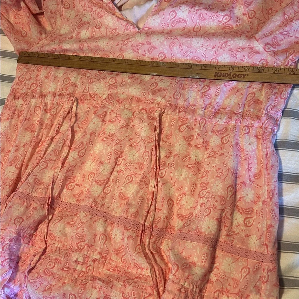 Draper James Kellie Babydoll Sundress Tie Waist in Pink Paisley Easter Women’s L - Picture 8 of 9